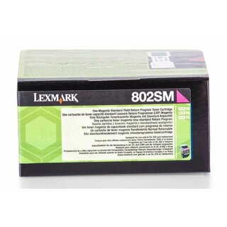 Original Lexmark 80C2SM0 / 802SM Toner Magenta Return...