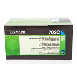 Original Lexmark 70C20C0 / 702C Toner Cyan