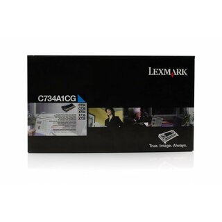 Original Lexmark 0C734A1CG Toner Cyan Return Program