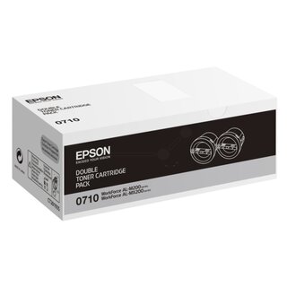 Original Epson C13S050710 / 0710 Toner Doppelpack Black