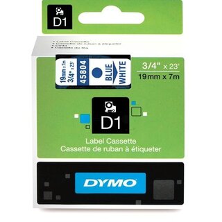 Dymo 45804 / S0720840 Standard-D1-Band 19mm blau auf wei
