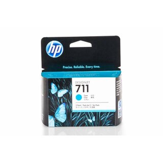 Original HP CZ134A / 711 Tinten Spar-Set Cyan (3 Stck)