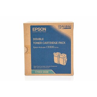Original Epson C13S050608 / 0604 / Toner Spar-Set Cyan  2 Stck