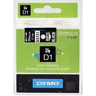 Dymo 53721 / S0721010 Standard-D1-Band 24mm wei auf schwarz