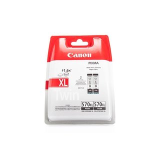 Original Canon 0318C007 / PGI-570PGBK XL Black pigmentiert Tinte Twin-Pack