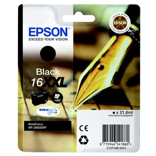 Original Epson C13T16814010 / 16 XXL Tinte Black