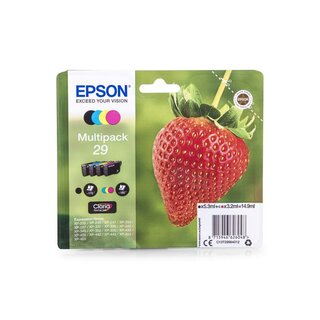 Original Epson C 13 T 29864012 / 29 Tinte Schwarz, Cyan, Magenta, Gelb